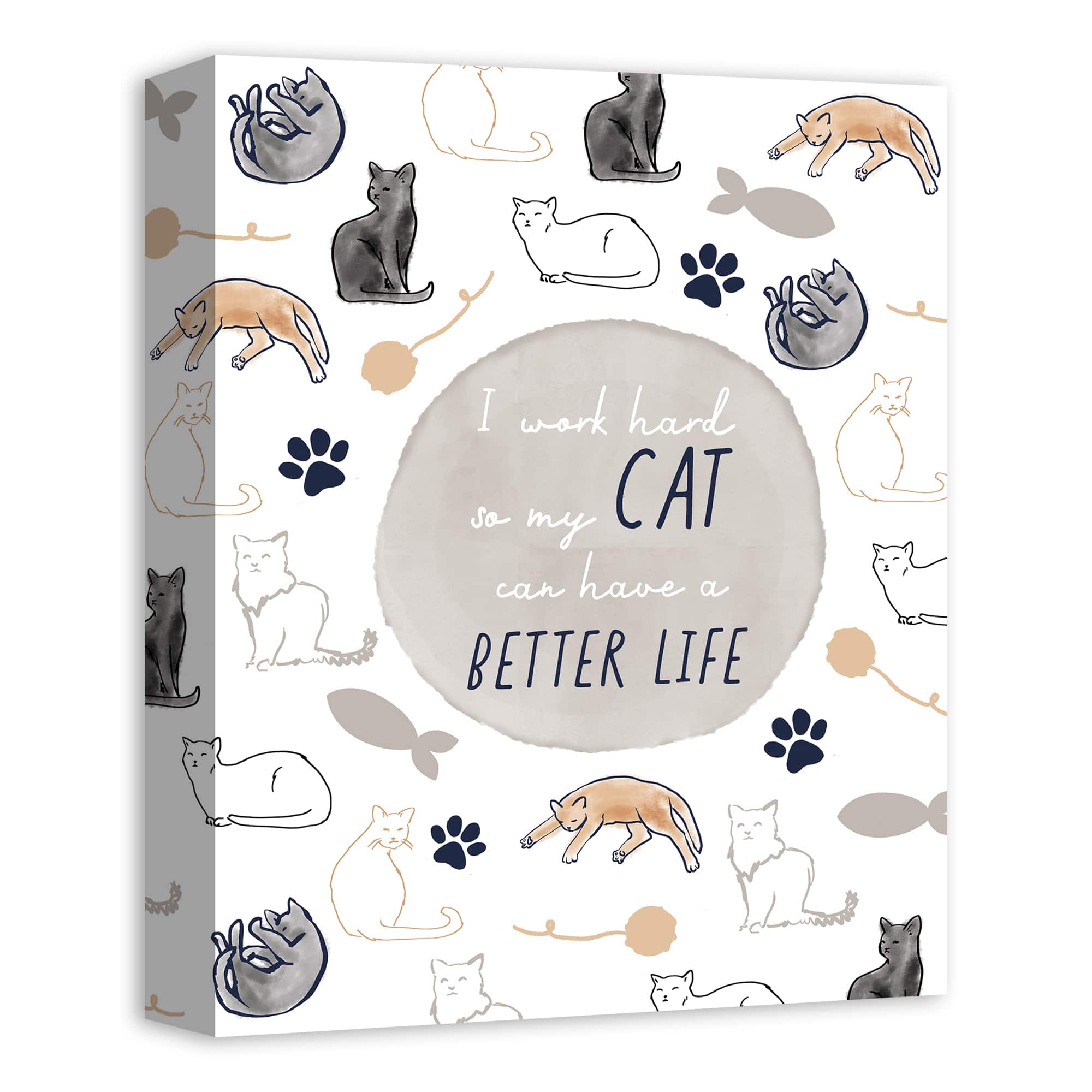 I Work Hard For My Cat Canvas Wall Art